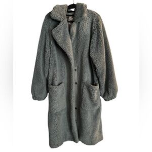 Free People  Tessa Teddy Bear  Gray Coat Women’s Size M